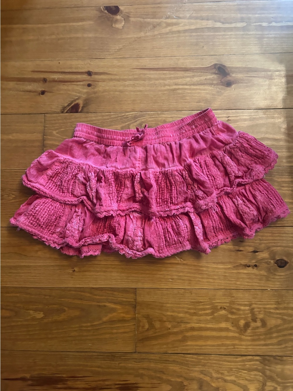 Muche Et Muchette Pink Ruffle Tiered Skirt size Small